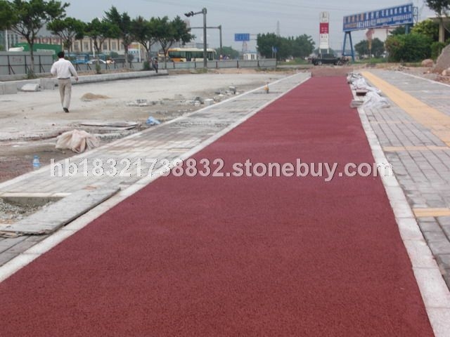 彩色艺术混泥土透水地坪材料