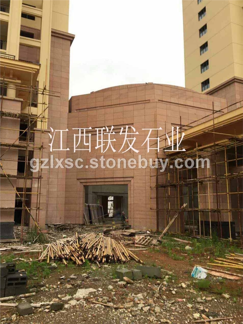映山红富贵红石材江西红石材花岗石工程案例