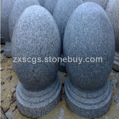 长期生产供应 异形加工车止石 拦车石g603芝麻白 花岗岩石材 路障石球 不同直径多种规格定制