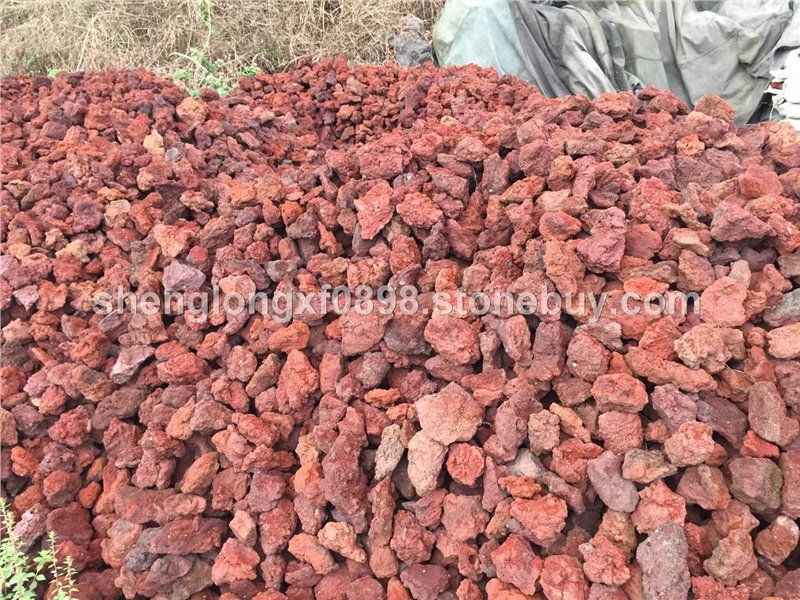 红色自然面火山岩