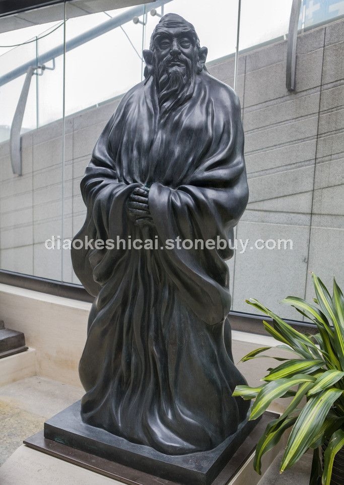 热卖促销 石雕老子像雕塑 大理石校园老子雕像 园林伟人石像摆件