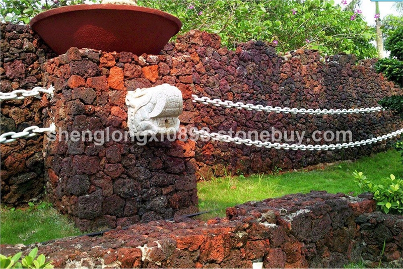 红色块状火山岩