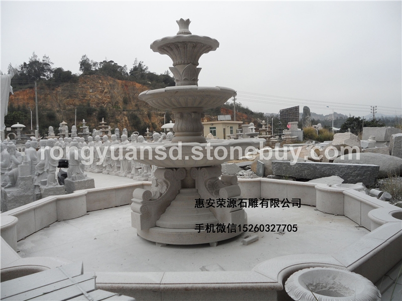 供應(yīng)石雕跌水盆 噴水池 黃銹石水缽 園林水景 石雕噴泉