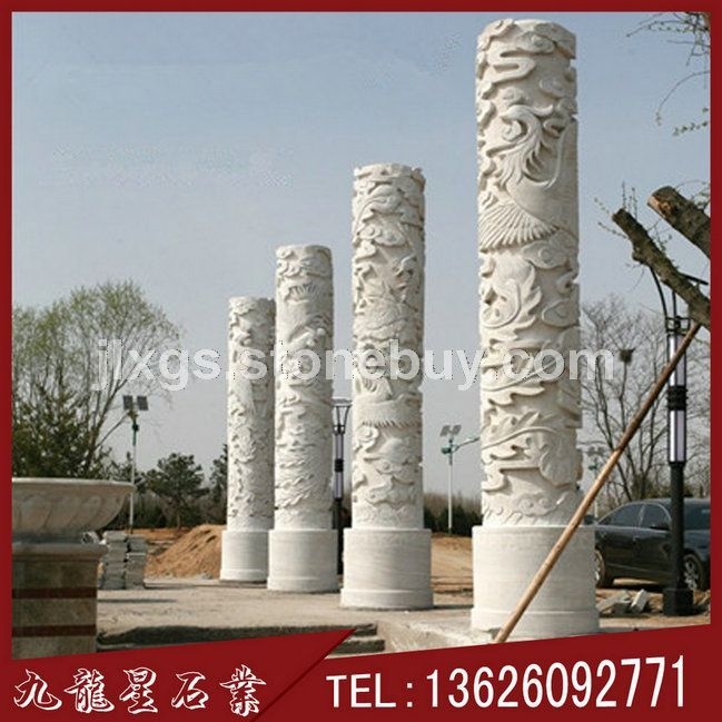 芝麻白文化柱 石材文化柱 青石文化柱