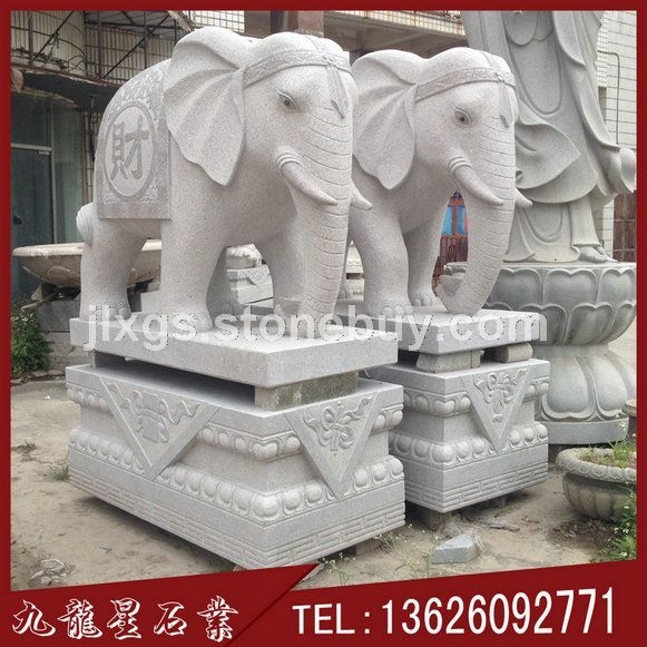 石雕大象 精品汉白玉小象 石材雕刻