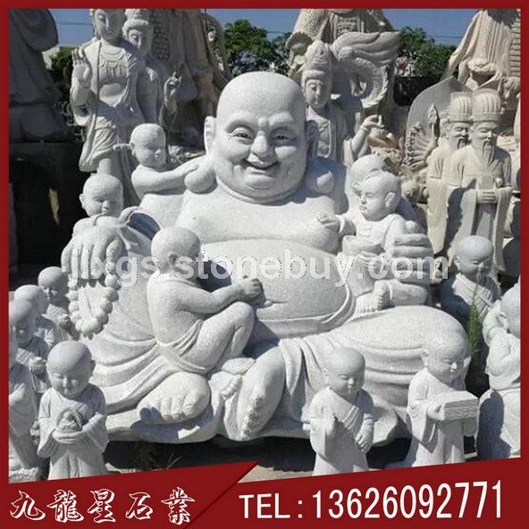 弥勒佛石雕 白麻弥勒佛 石雕笑面佛 寺庙石雕加工