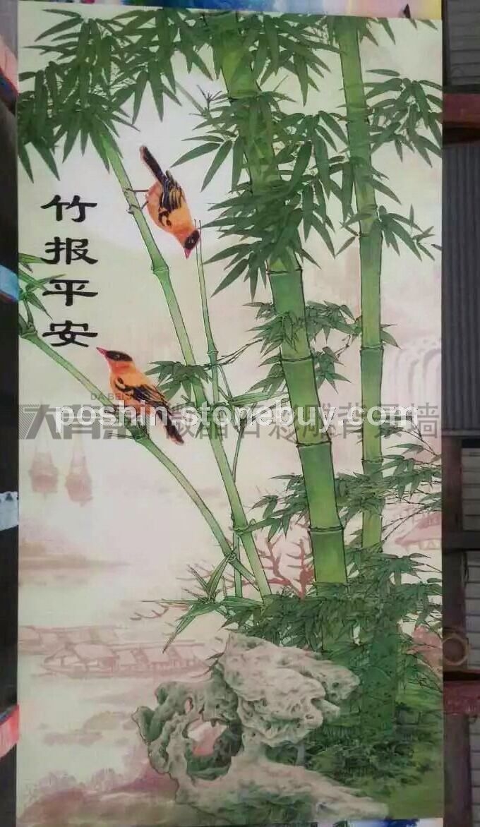 通体微晶石彩雕背景