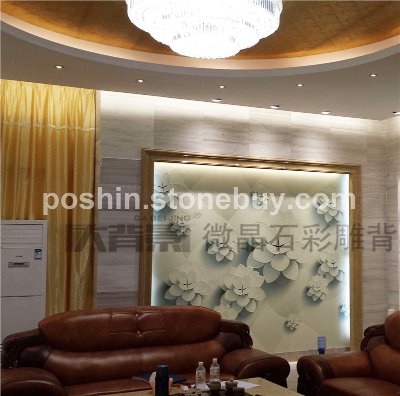 通体微晶石彩雕背景