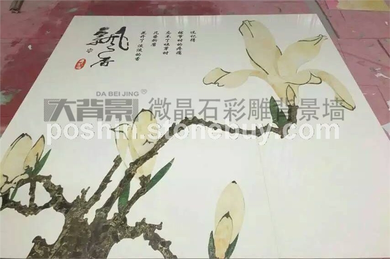 通体微晶石彩雕背景