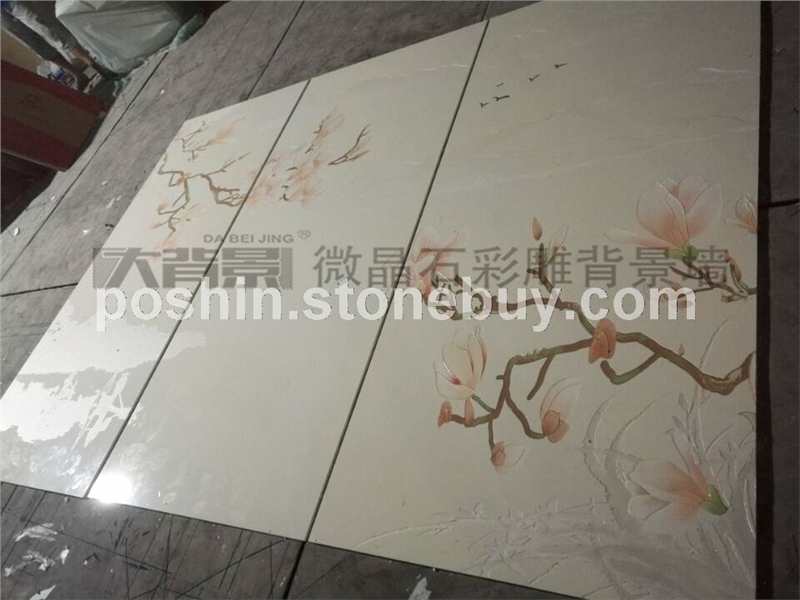 通体微晶石彩雕背景