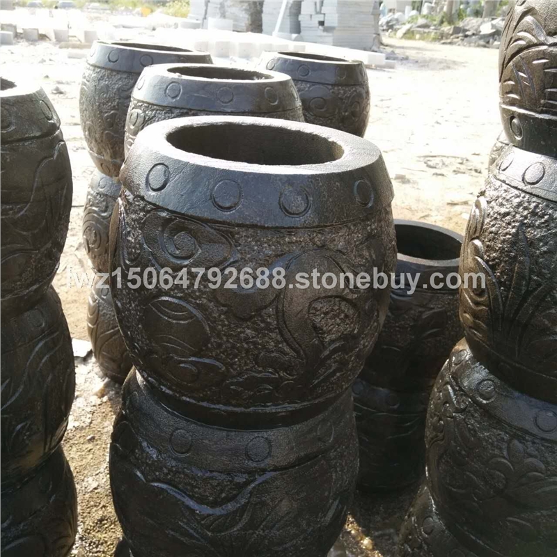 仿古柱脚石 青石仿古柱基 石雕柱础石