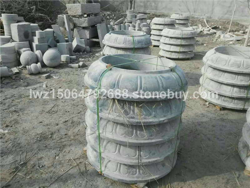 莲花瓣石雕柱础 青石仿古柱础石