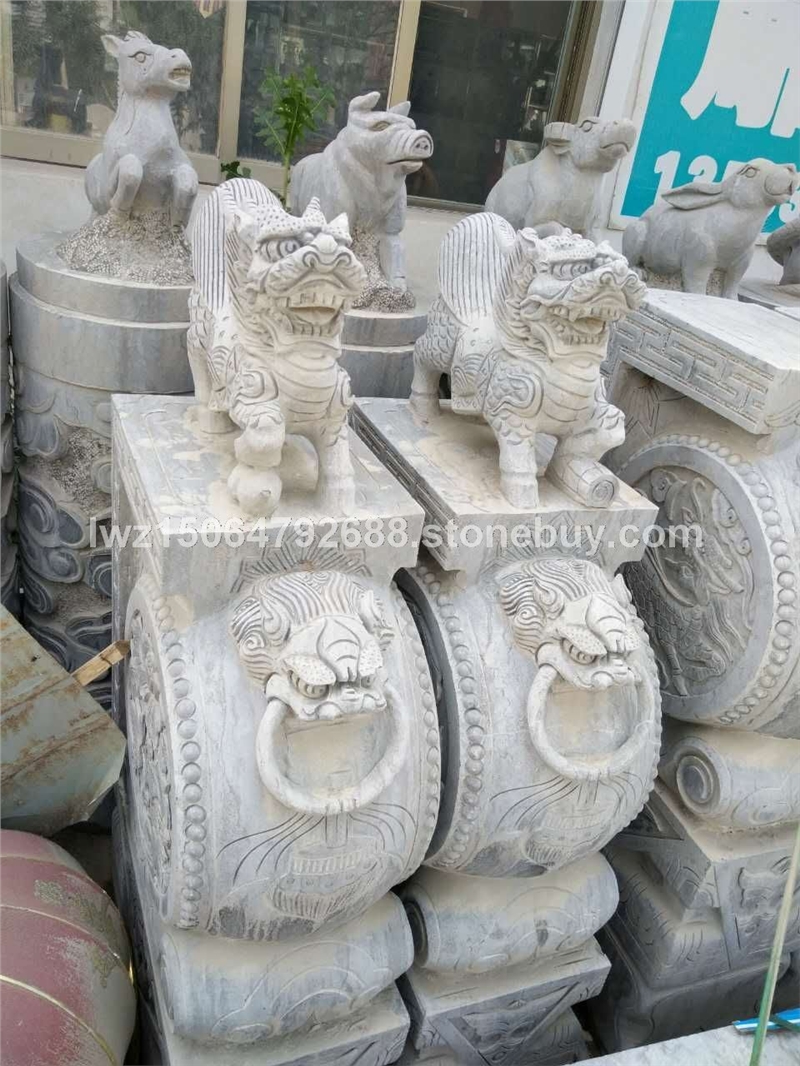 石雕抱鼓 门墩石  石门墩