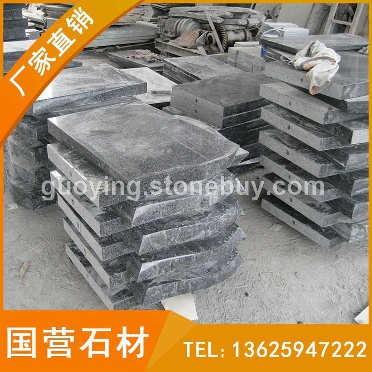 花岗岩G654芝麻黑墓碑主碑 墓碑石异形加工