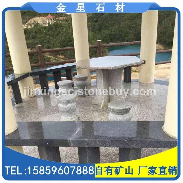 G654芝麻黑异形加工 石凳 石桌