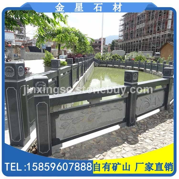 福建花岗岩石材 芝麻黑 G654栏杆雕刻 桥栏