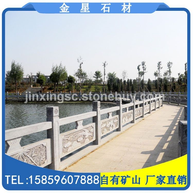 花岗岩桥栏 G654芝麻黑石材 栏杆石