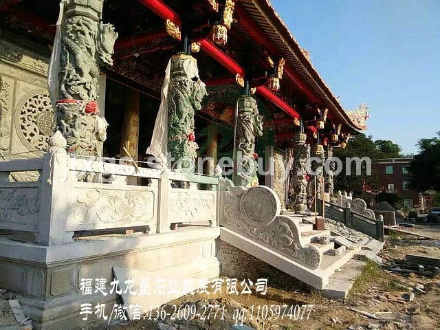 寺庙石雕龙柱 寺庙龙柱石雕 青石龙柱加工