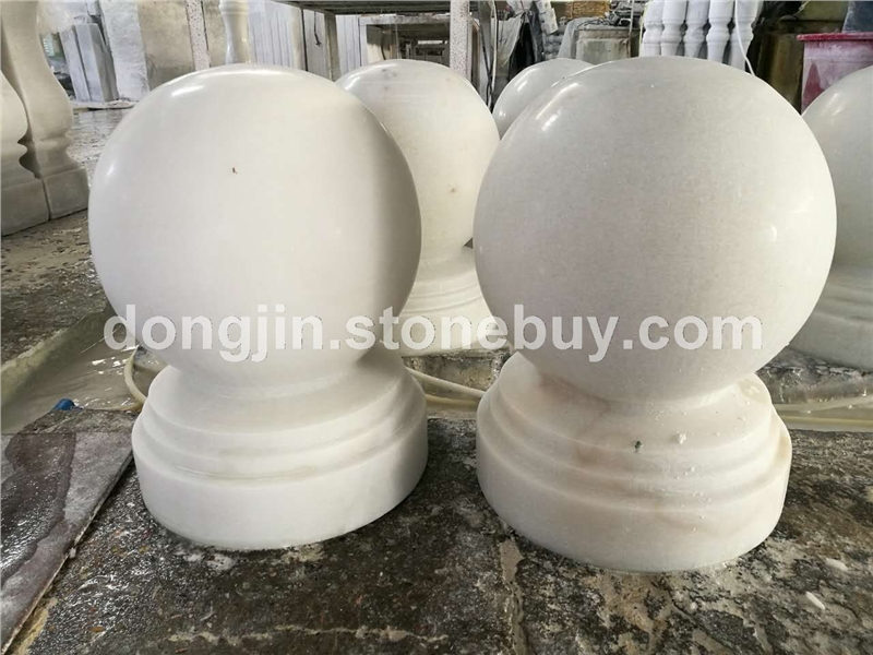 云白大理石异形栏杆圆球条石圆柱 29