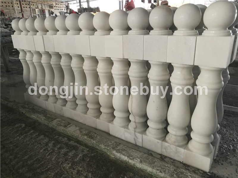云白大理石异形栏杆圆球条石圆柱 9