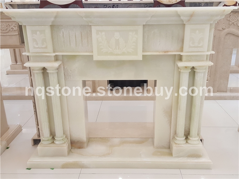 F-2000进口浅青玉石雕刻壁炉架ONYX MANTEL