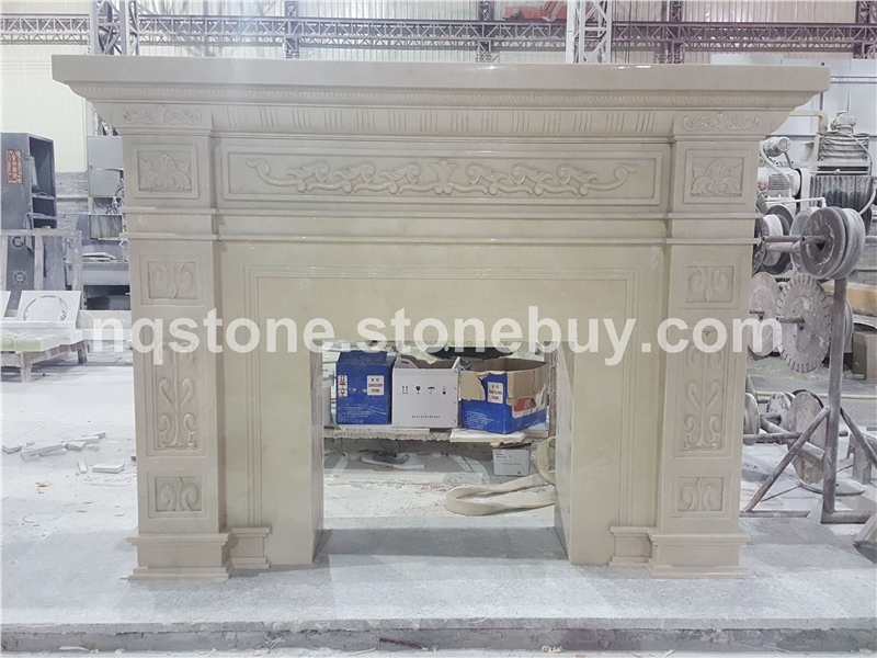 F－166新莎安娜米黄雕刻壁炉FIREPLACE