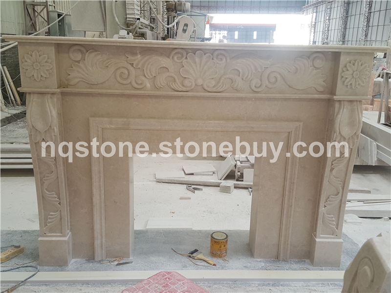 F-094白玉兰大理石出口壁炉架Fireplace Mantel