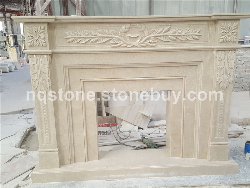 F-134奥特曼米黄壁炉架marble mantel
