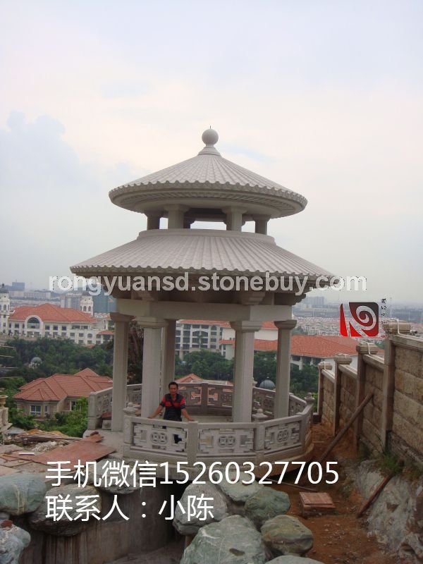 供应订做石亭子 景观亭 花岗岩石亭