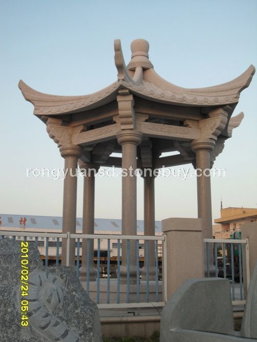 石雕仿古六角涼亭 花崗巖涼亭 單層石亭 園林景觀 雙層涼亭  戶外石亭