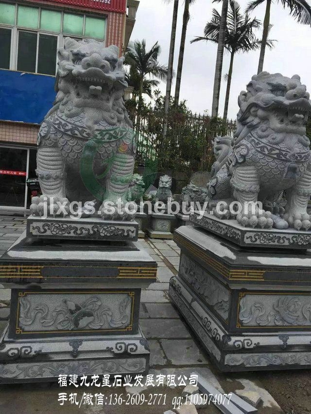 门口石雕麒麟 青石麒麟 专业可靠石雕生产厂家