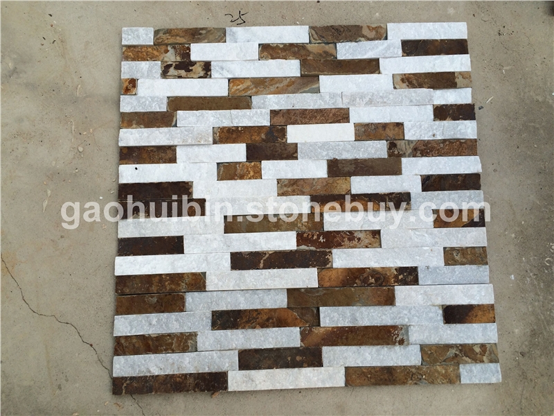 红白色文化石 白石英+铁秀色文化石 新品  厂家直销 专业加工  大量批发  微信 13290629