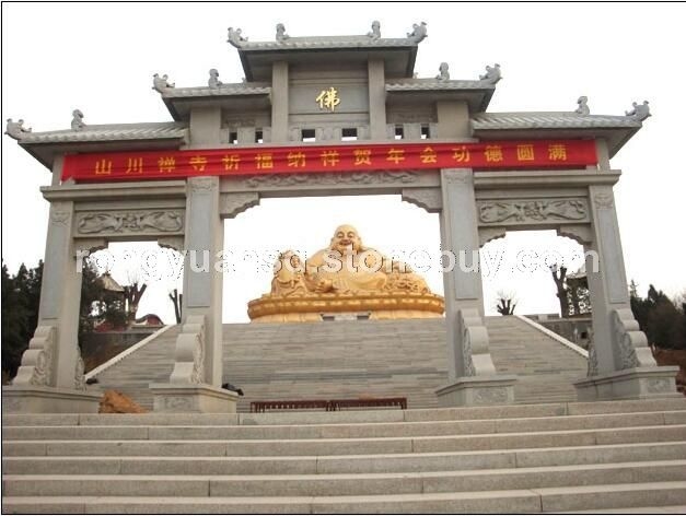 石雕三門牌坊 花崗巖門牌坊 標(biāo)志性門牌坊
