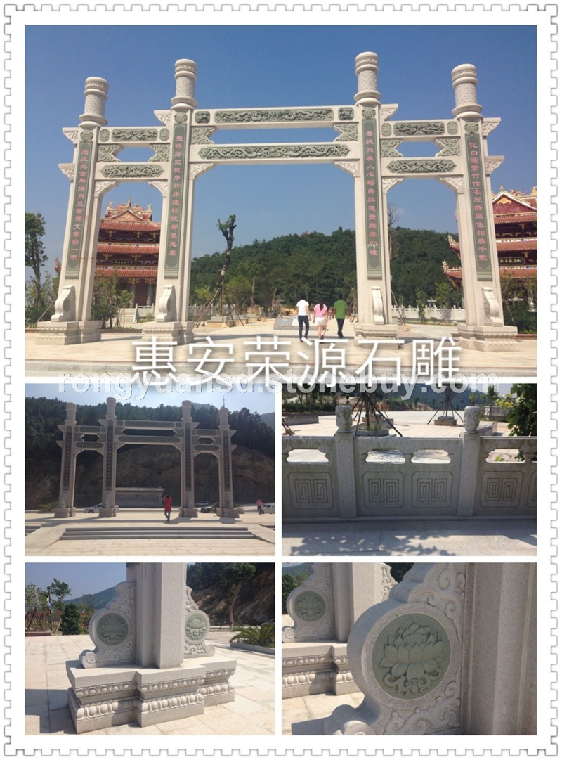 石雕三門牌坊 花崗巖門牌坊 標(biāo)志性門牌坊  石牌樓