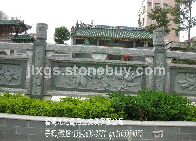 青石浮雕栏杆 福建石栏杆厂家 惠安石雕加工厂