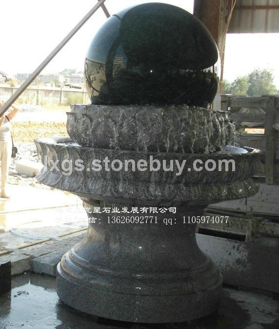 风水球叠水喷泉 花岗岩风水球 招财进宝风水球