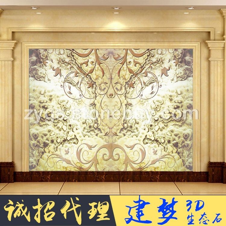 人造石纹背景墙 超逼真超大尺寸无拼接电视背景墙