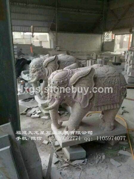 寺庙石雕大象 镇宅石雕大象 吉祥如意石象