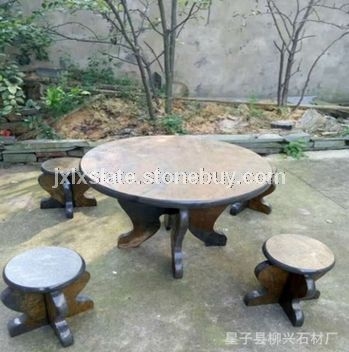 板岩石桌椅