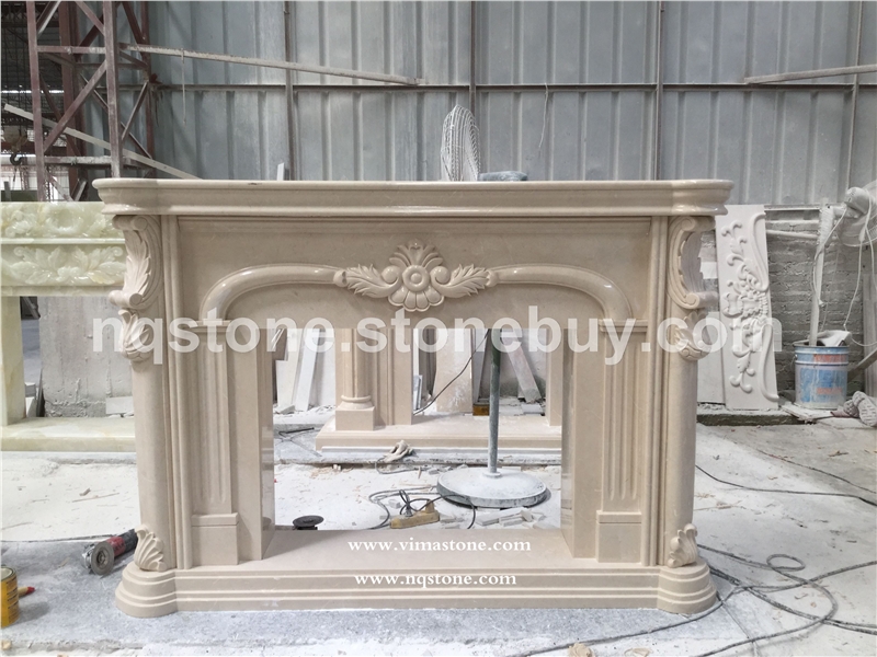 F-018（出口加拿大米黄大理石壁炉FIREPLACE）