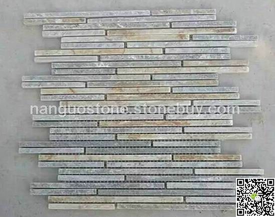 细条形网贴石 切边石