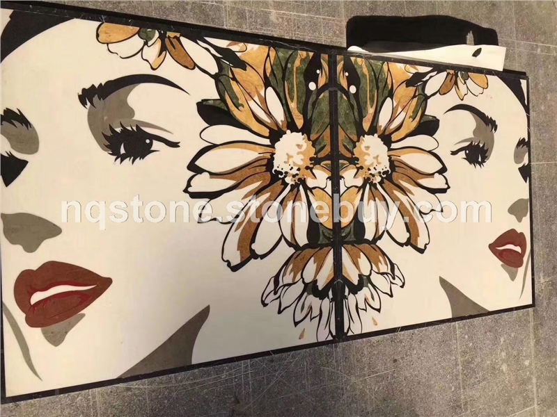 大理石水刀艺术拼画（酒店墙面装饰
