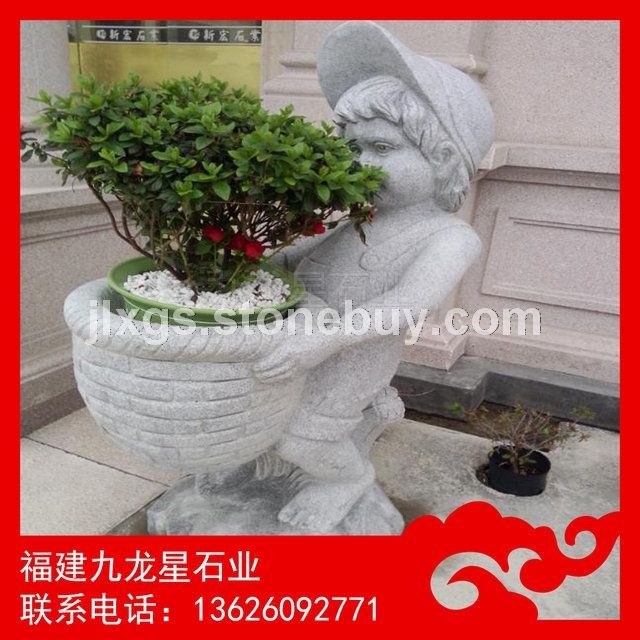 创意花钵 人物雕塑花钵 石材花钵