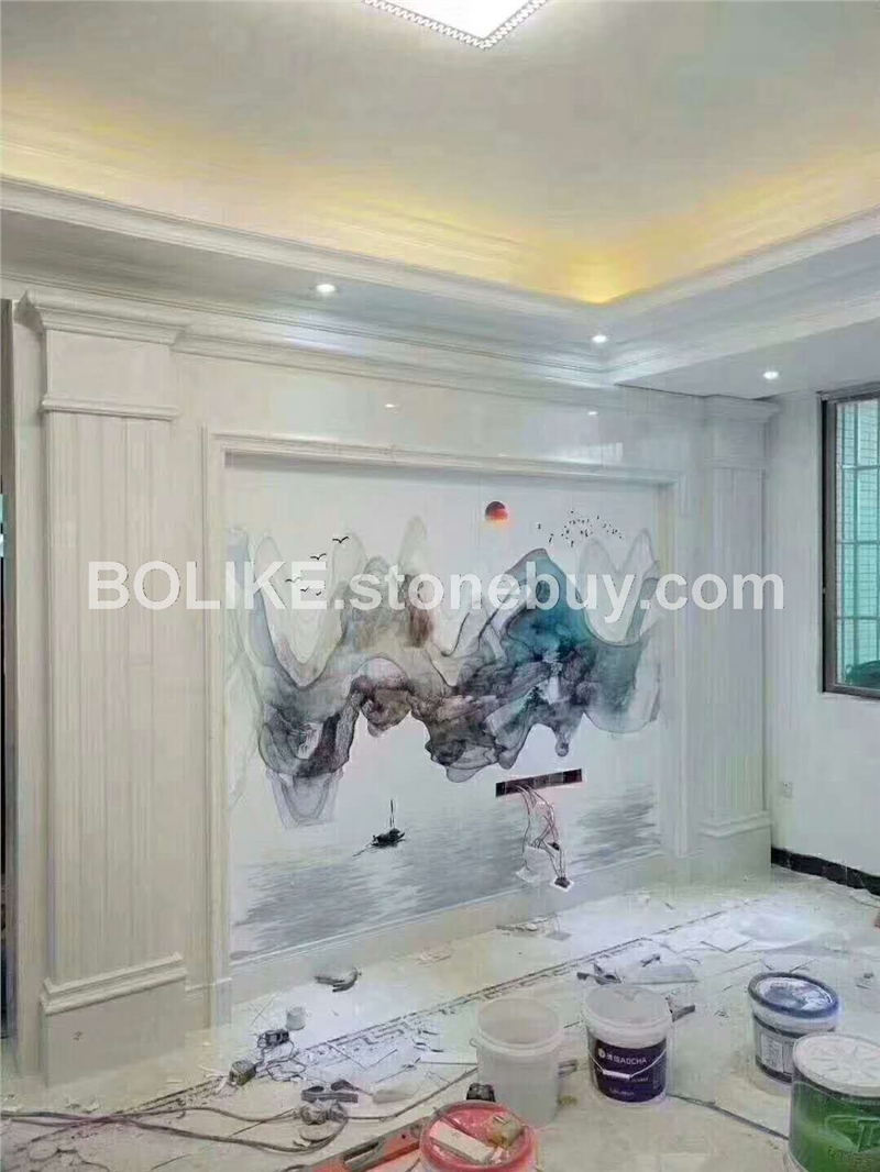 微晶石羅馬柱背景墻