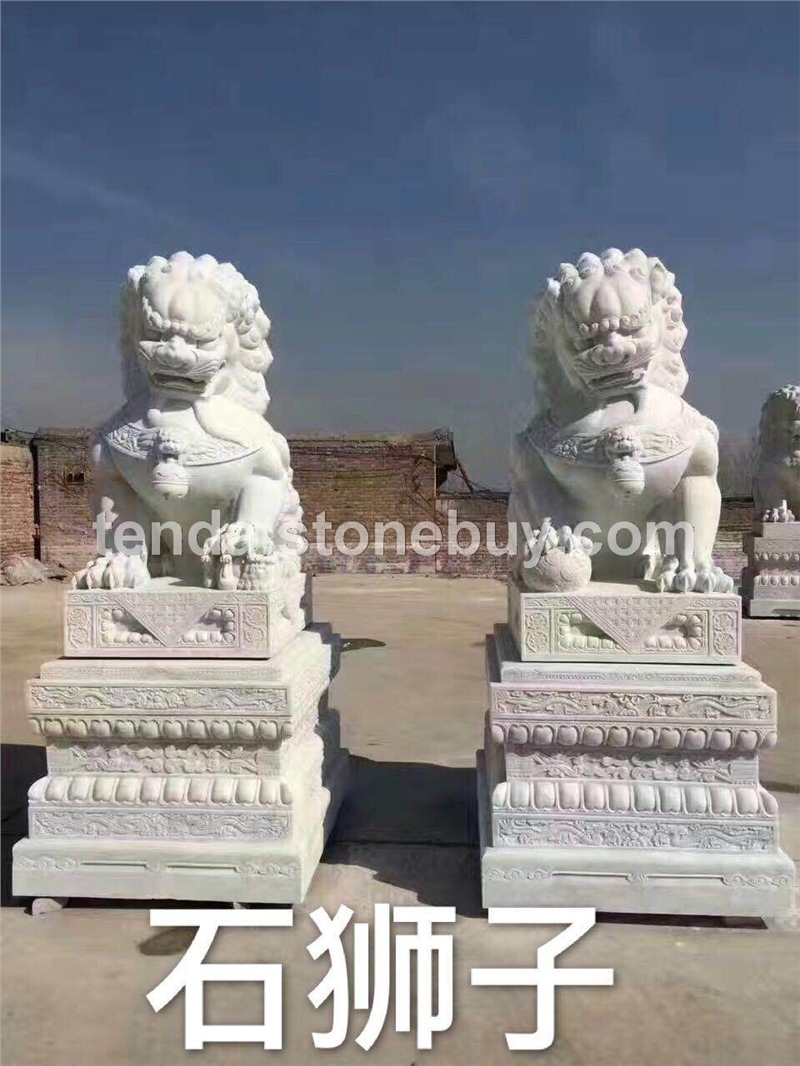 汉白玉石狮雕刻
