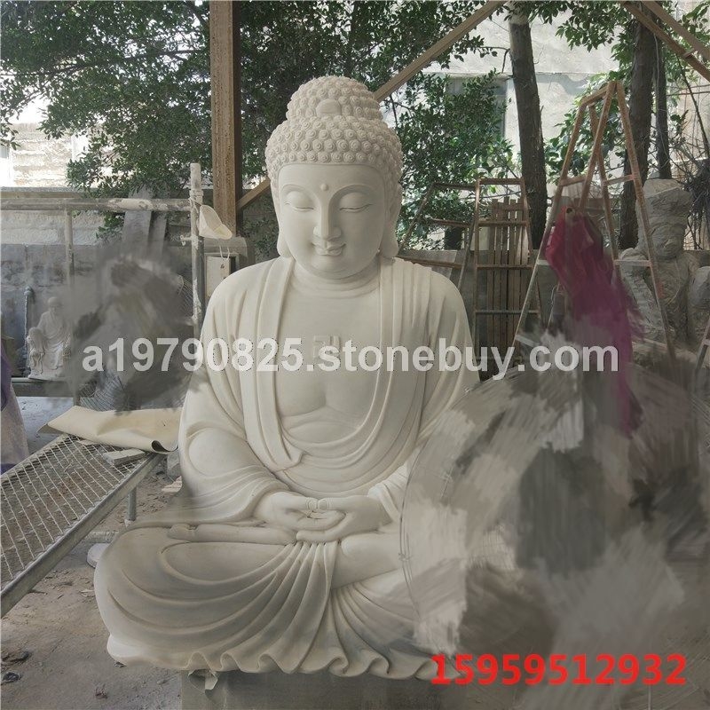 汉白玉大理石释迦摩尼佛像，石雕释迦摩尼，佛像，释迦摩尼