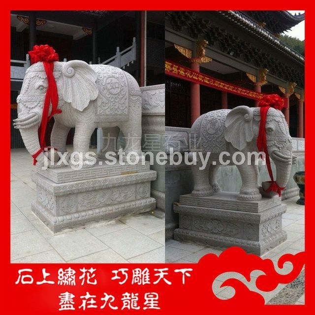 石雕六牙大象