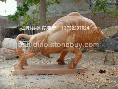 河北精美大理石石雕牛雕塑厂