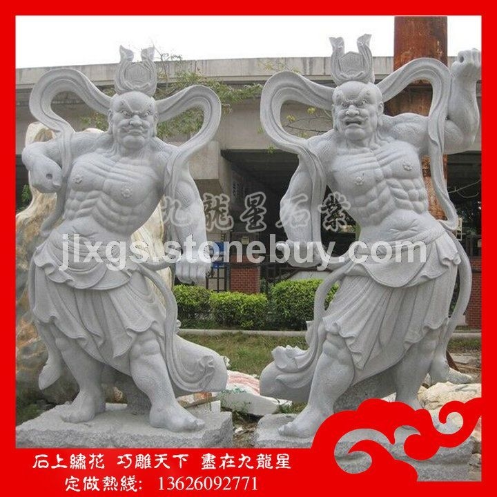 石雕哼哈二将 寺庙佛像哼哈二将石雕