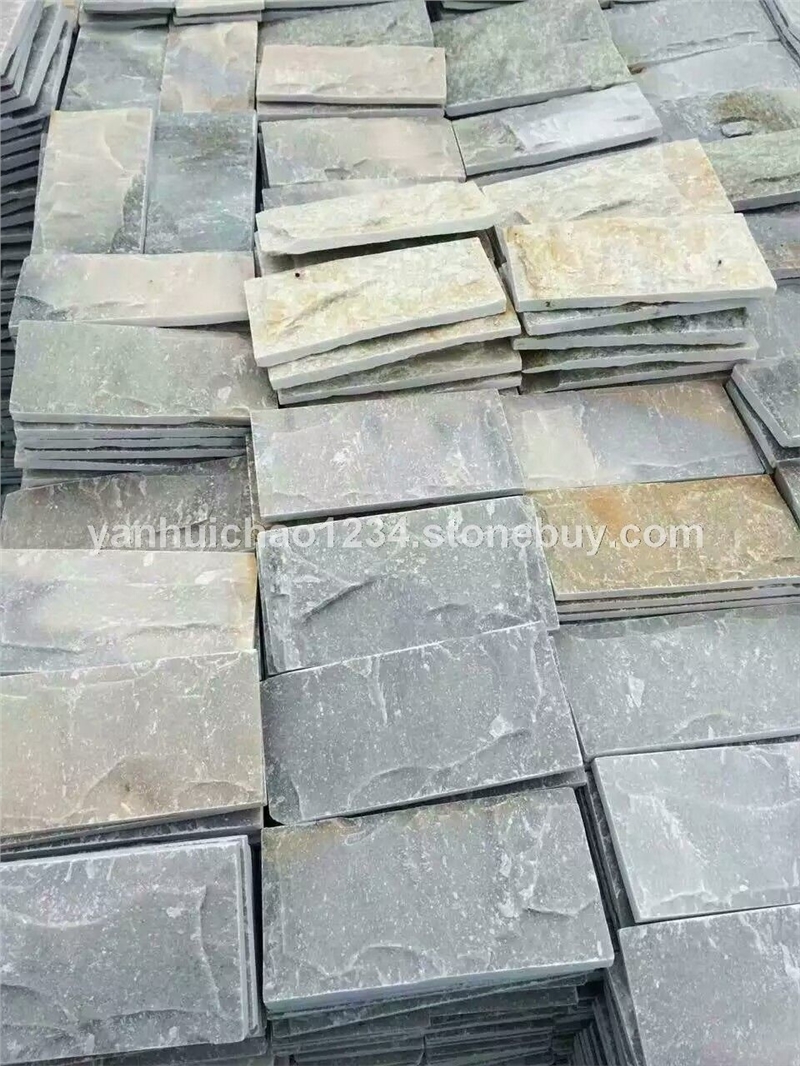 天然蘑菇石 绿色文化石、黄色文化石、灰色文化石